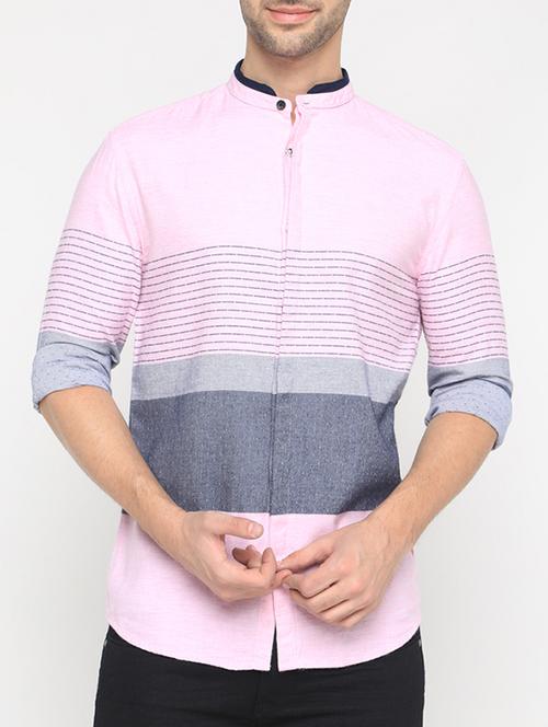 pink cotton casual shirt - 15582705 - Standard Image - 1