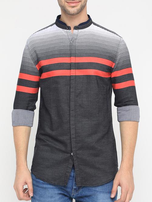 black cotton casual shirt - 15582709 - Standard Image - 1