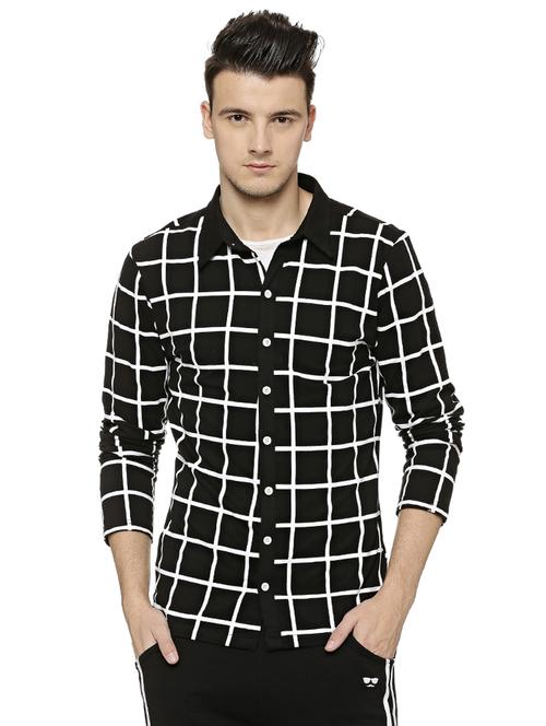 black checkered casual shirt - 15585082 - Standard Image - 1