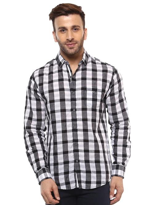black cotton casual shirt - 15588103 - Standard Image - 1