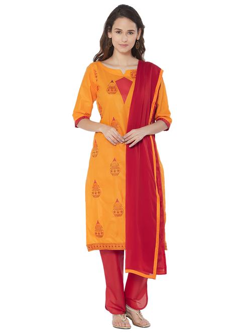 embroidered unstitched pant suit - 15590851 - Standard Image - 1