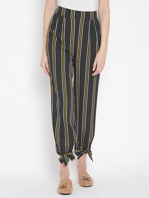 hem bow tie detail striped trouser - 15613519 - Standard Image - 1