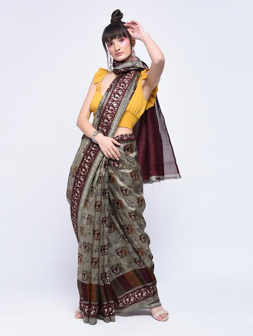 warli printed saree with blouse - 15630581 - Standard Image - 1