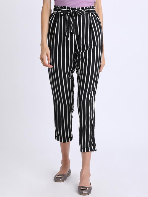 front tie belted cropped trouser - 15637126 - Standard Image - 1