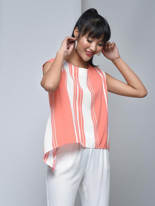 striped open back & tie top - 15697661 - Standard Image - 1