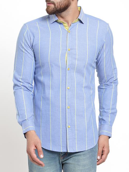 light blue striped casual shirt - 15703624 - Standard Image - 1