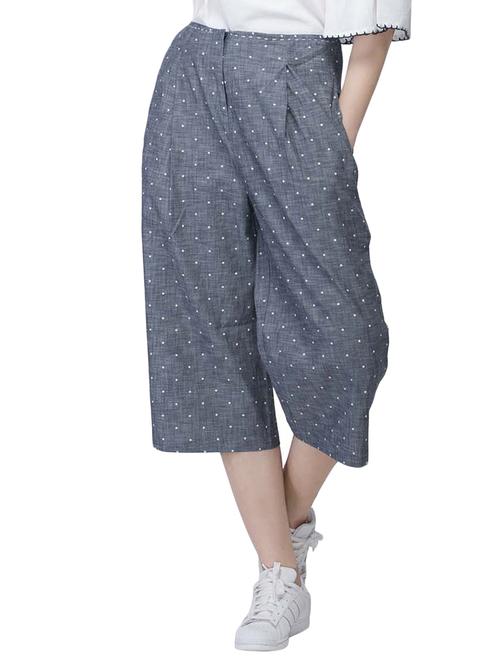 polka dotted pleated culottes - 15710221 - Standard Image - 1