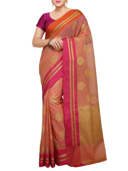 zari motif banarasi saree with blouse - 15738013 - Very Small Image - 1