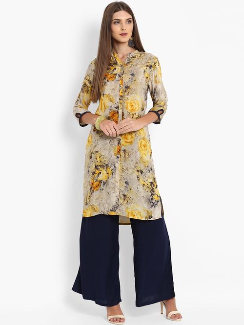 floral straight kurta - 15745849 - Standard Image - 1