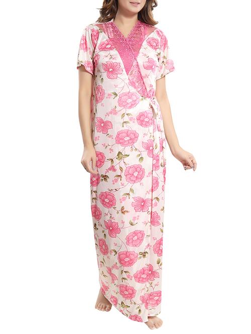 lace detail floral sleeprobe - 15748124 - Standard Image - 1