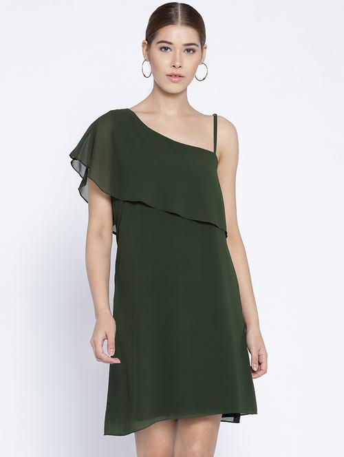 single shoulder overlay shift dress - 15788607 - Standard Image - 1
