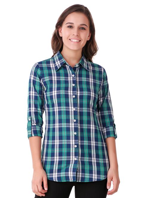 plaid roll tab sleeved shirt - 15795728 - Standard Image - 1