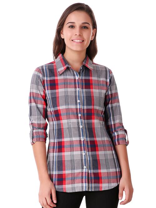 plaid roll tab sleeved shirt - 15795729 - Standard Image - 1