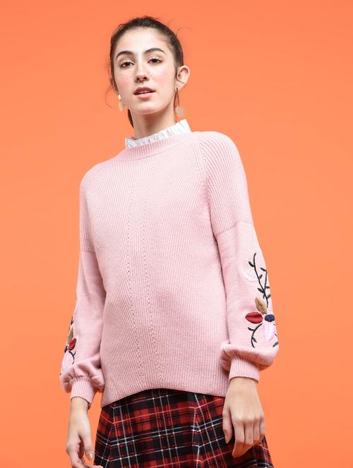 embroidered raglan sleeved pullover - 15801663 - Standard Image - 1