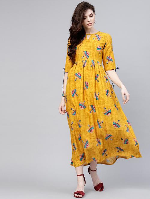 umbrella print maxi dress - 15803583 - Standard Image - 1