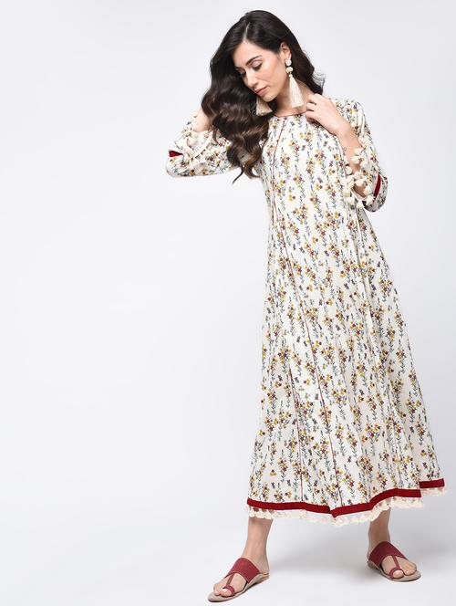 printed a-line kurta - 15821162 - Standard Image - 1