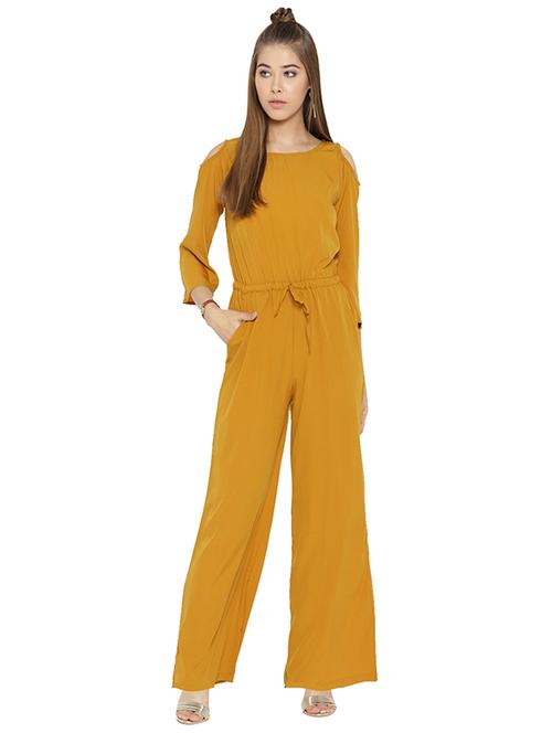 cold shoulder drawstring jumpsuit - 15825149 - Standard Image - 1