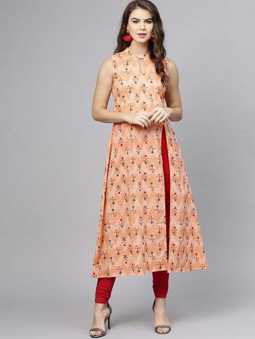high low printed kurta - 15857125 - Standard Image - 1