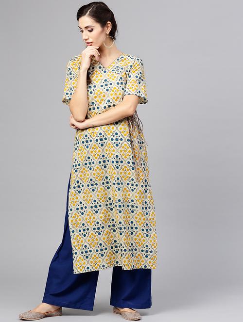 printed straight kurta - 15857139 - Very Small Image - 1
