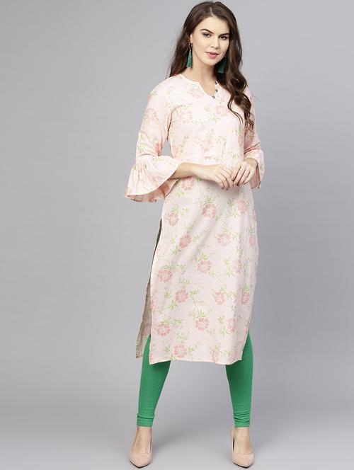 bell sleeves straight kurta - 15857146 - Very Small Image - 1