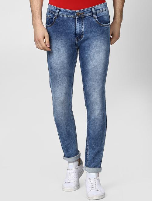 blue cotton washed jeans - 15871786 - Standard Image - 1