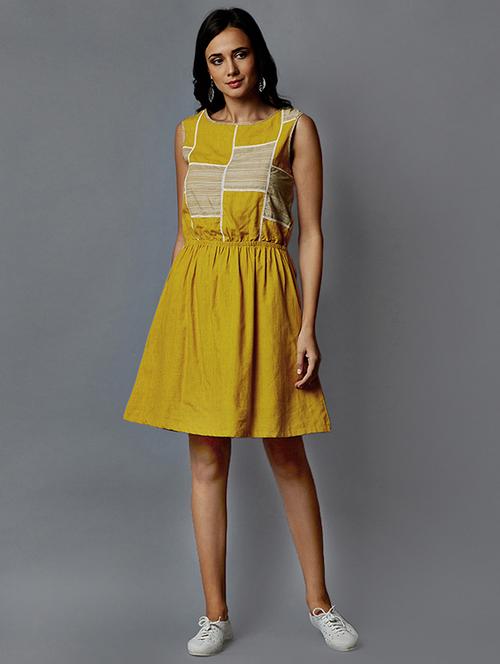 lace insert blouson dress - 15873057 - Standard Image - 1