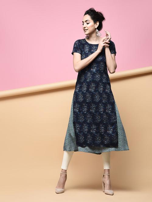 printed layered kurta - 15875984 - Standard Image - 1