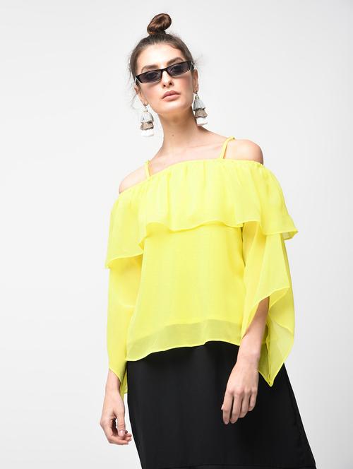 off shoulder ruffled top - 15881786 - Standard Image - 1