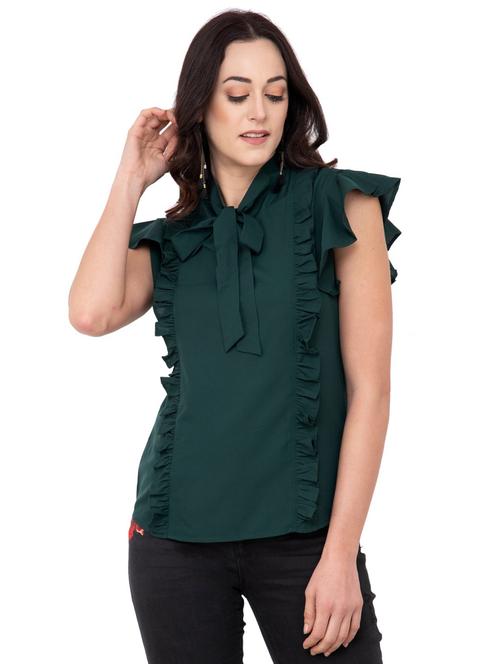 frill detail bow detail top - 15884770 - Standard Image - 1