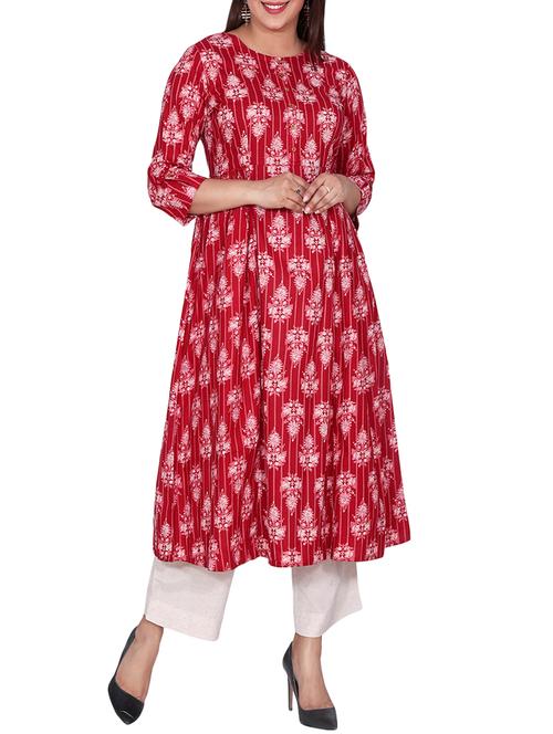 printed a-line kurta - 15887538 - Standard Image - 1