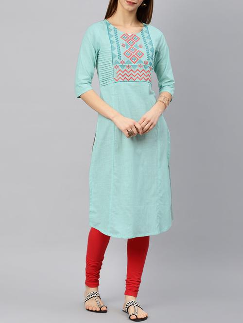 embroidered straight kurta - 15898554 - Standard Image - 1