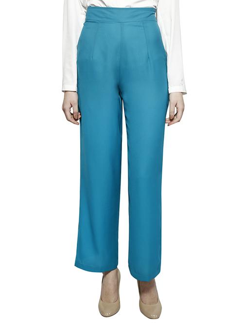 high-rise blue trouser - 15899181 - Standard Image - 1