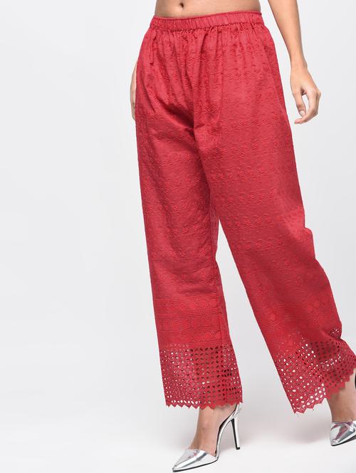chikenkari embroidered palazzo - 15923483 - Standard Image - 1
