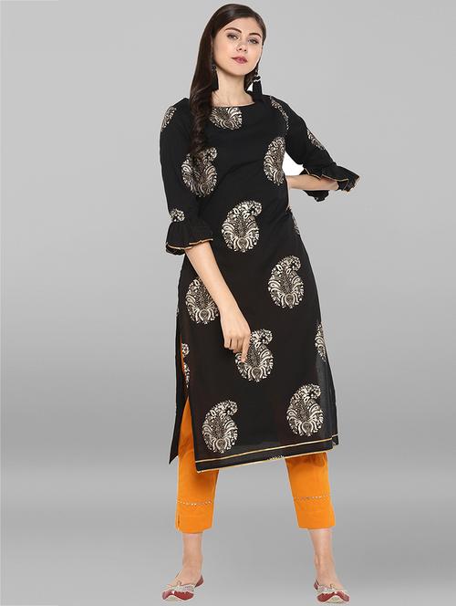 foil printed kurta with pant set - 15936999 - Standard Image - 1