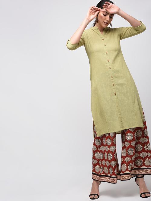 solid straight kurta with pocket - 15941162 - Standard Image - 1