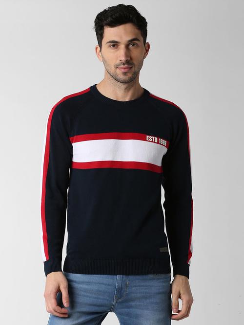 navy blue cotton pullover - 15982754 - Standard Image - 1