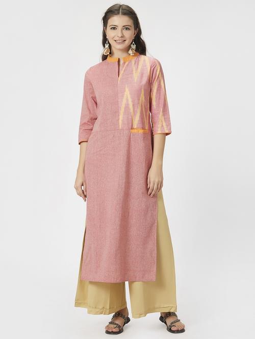 chevron print straight kurta - 15990247 - Standard Image - 1