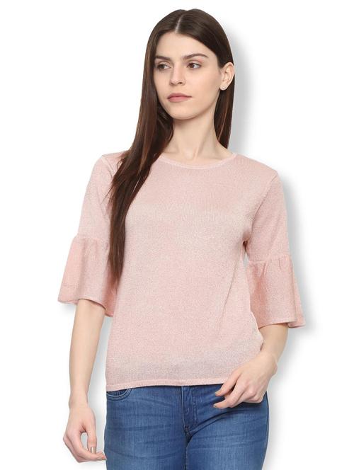 bell sleeved round neck top - 16002324 - Standard Image - 1