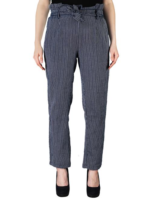 paperbag striped tie knot trouser - 16099300 - Standard Image - 1