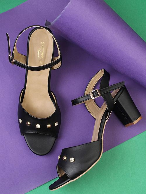 black ankle strap sandals - 16171104 - Standard Image - 1
