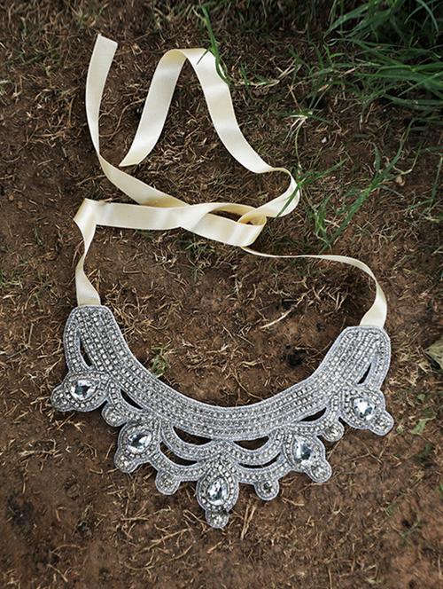 silver crystal statement necklace - 16185773 - Standard Image - 1