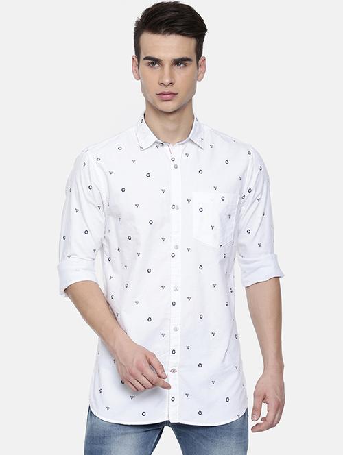 white printed casual shirt - 16225877 - Standard Image - 1