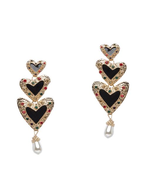 black metal drop earring - 16232262 - Standard Image - 1