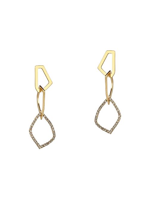 gold metal drop earring - 16232285 - Standard Image - 1