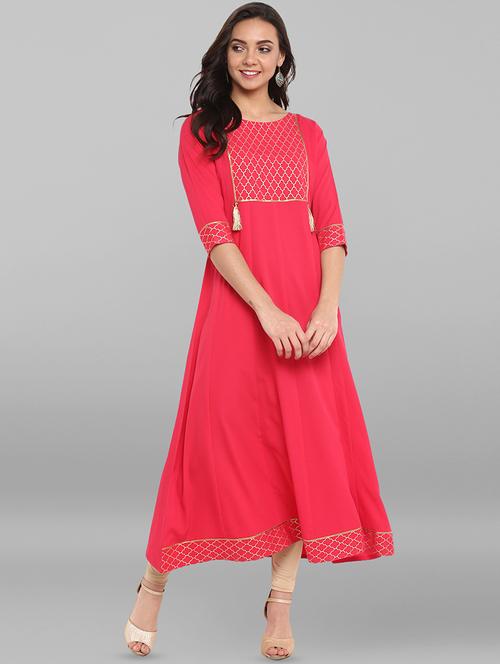 foil printed anarkali kurta - 16250374 - Standard Image - 1