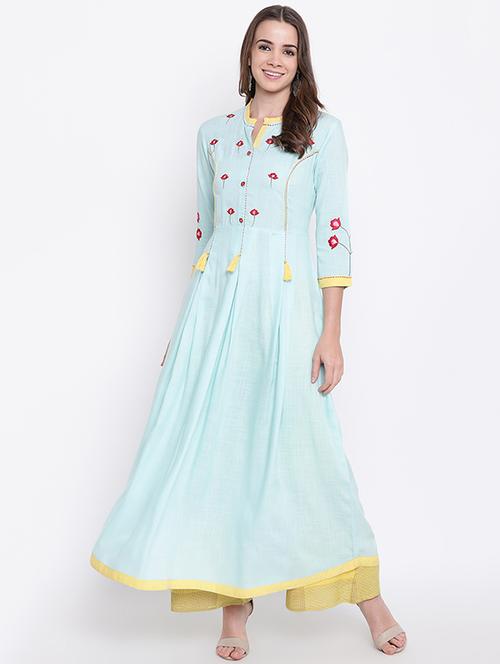 embroidered anarkali kurta - 16280969 - Very Small Image - 1