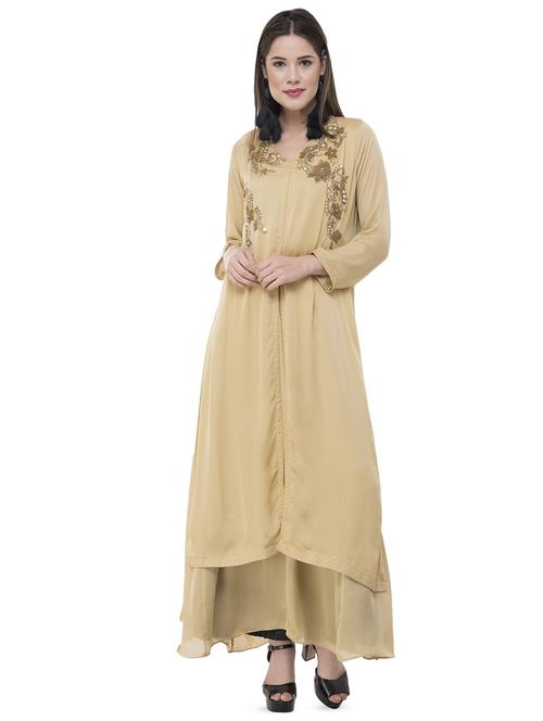 embellished layered kurta - 16288095 - Standard Image - 1