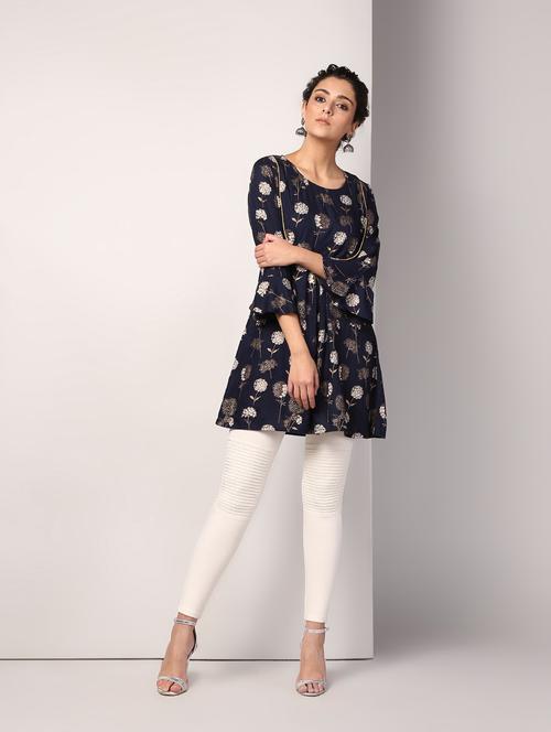 block printed a-line kurti - 16317147 - Standard Image - 1
