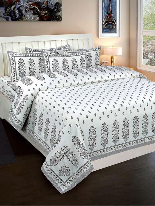 pure cotton bedsheet with 2 pillow covers - 16319149 - Standard Image - 1