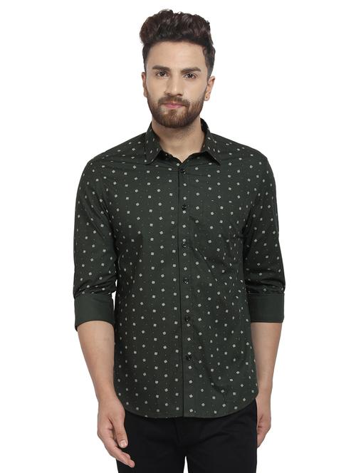 green printed casual shirt - 16351775 - Standard Image - 1